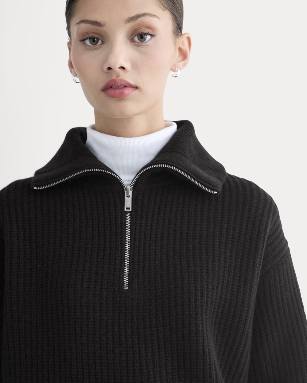 The Half-Zip Sweater in Luxe Merino | Black
