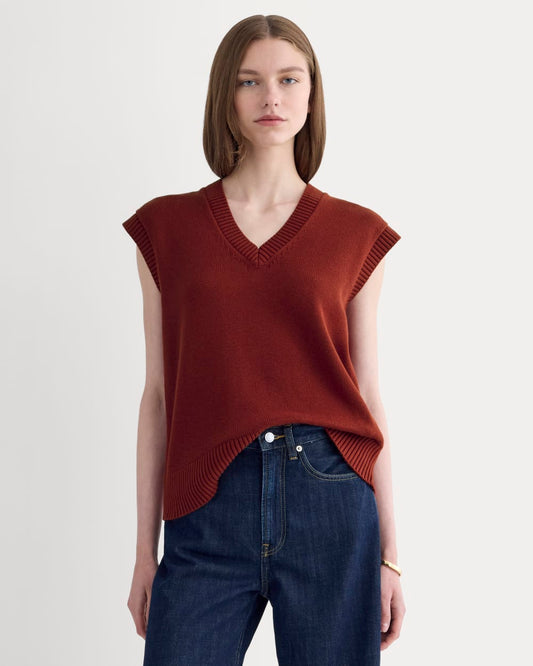 The Boxy Vest in Everyday Cotton | Merlot