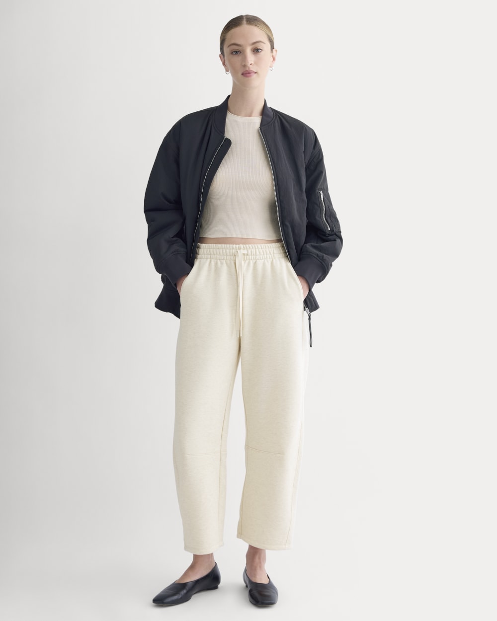 Luxe Fleece Barrel Sweatpant | Heathered Oat