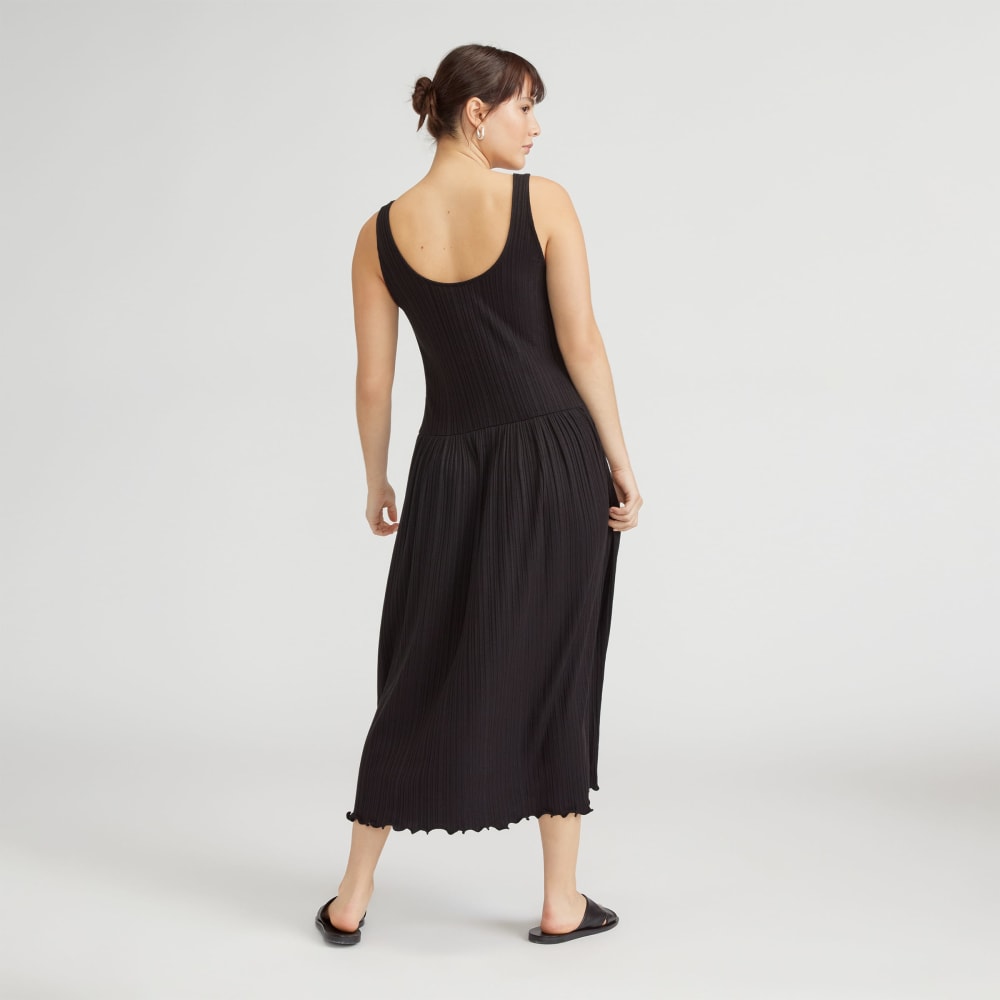 The Rib Soft Knit Scoop-Neck Dress | Black