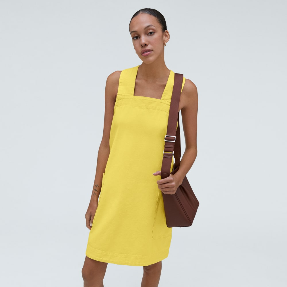 The Cross-Back Apron Mini Dress | Lemon
