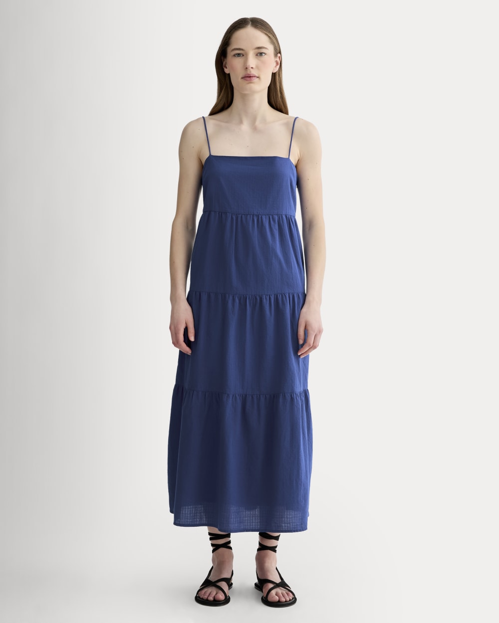 The Gauze Tiered Dress | Mazarine Blue