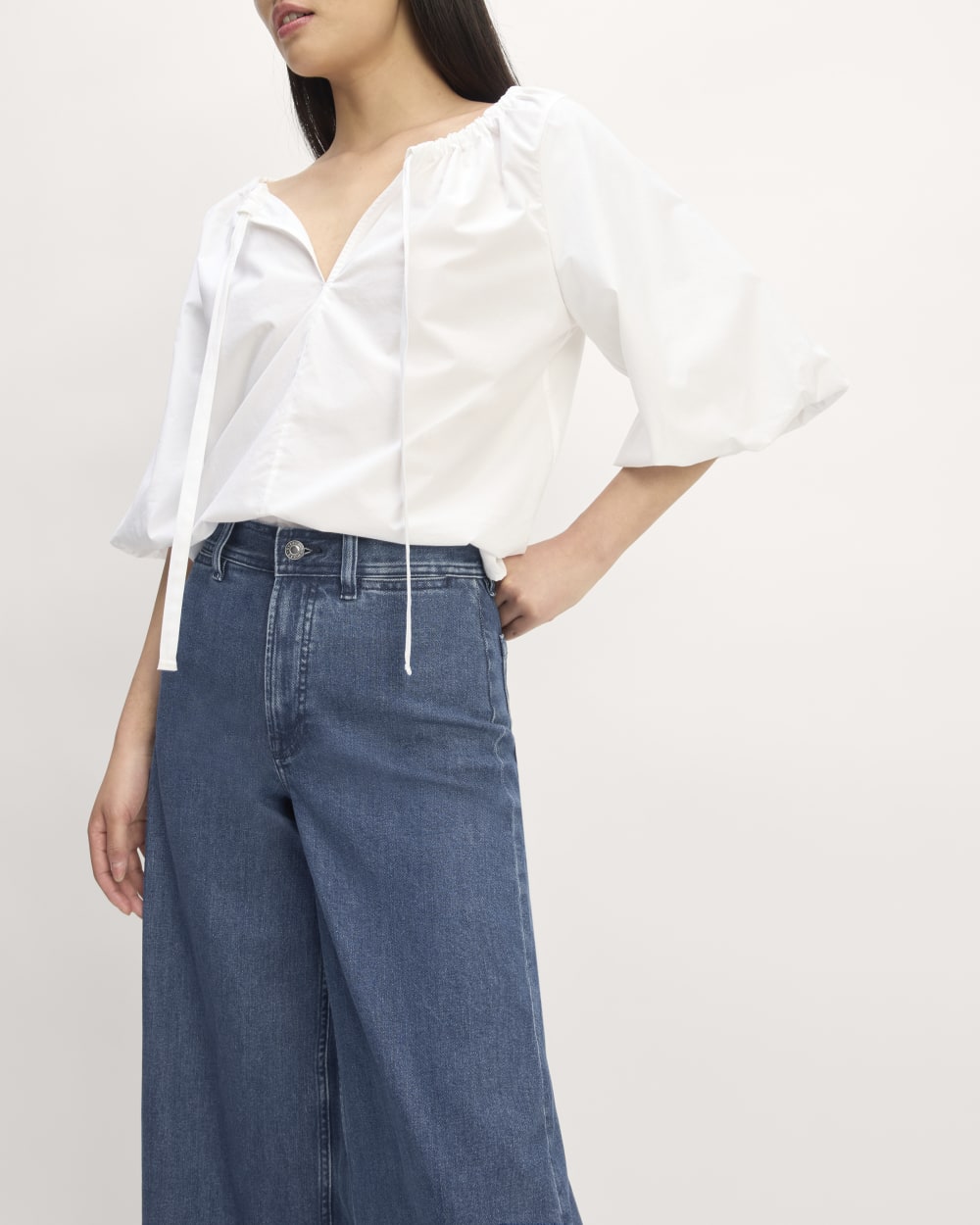 The Supima® Puff-Sleeve Top | White