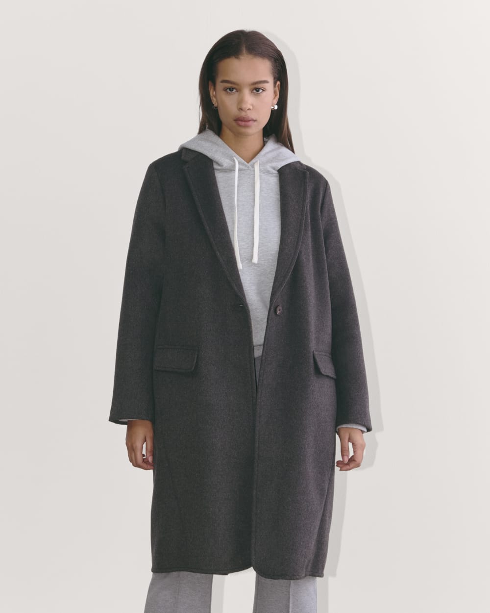 The Topcoat in Wool | Dark Charcoal Melange