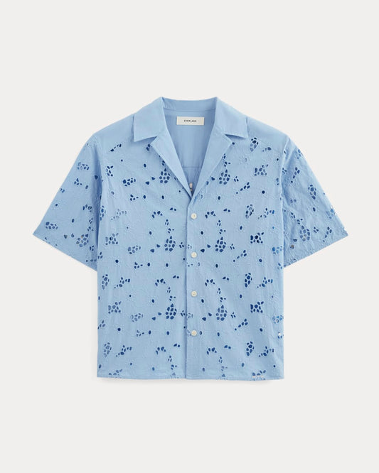The Eyelet Camp Shirt | Sky Blue