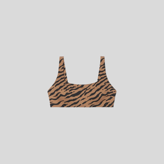 The Square-Neck Bikini Top | Tiger Stripe Toasted Coconut