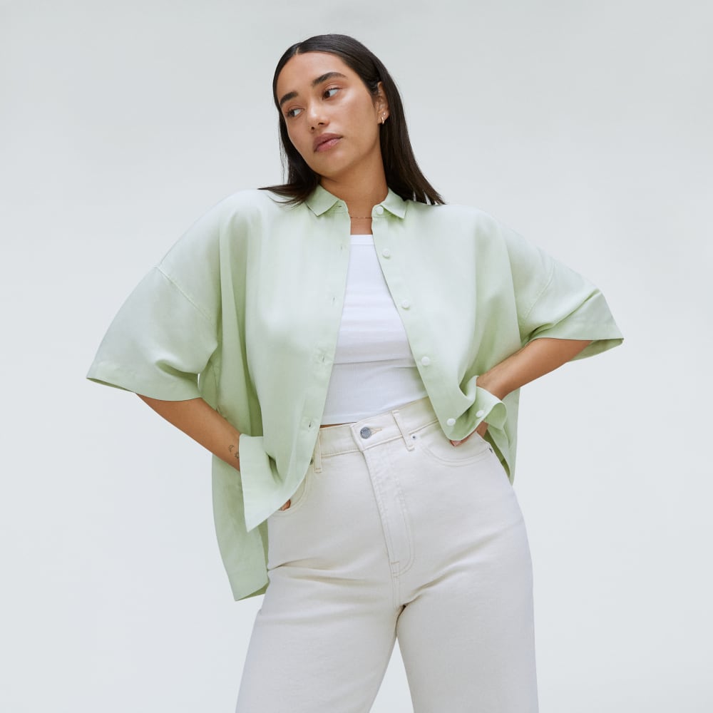 The Drapey Square Shirt | Seafoam Green