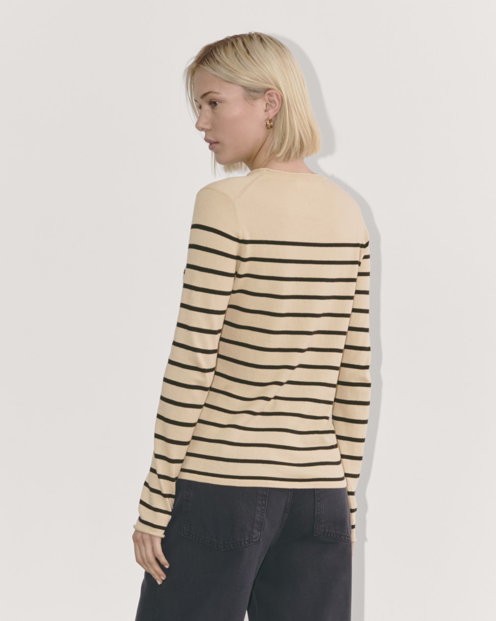 The Crew in Cotton Cashmere | Powder / Black