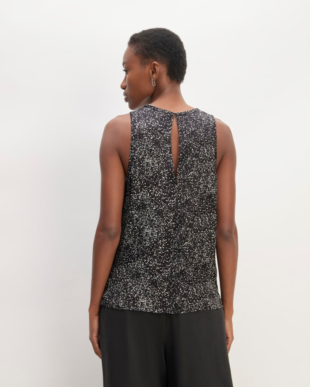 The Satin Racerback Top | Black Moonsplatter