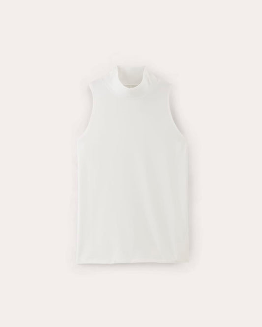The Form Mock-Neck Tank | White