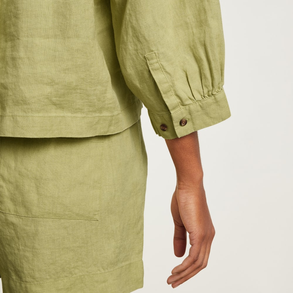 The Linen Billow Blouse | Leek