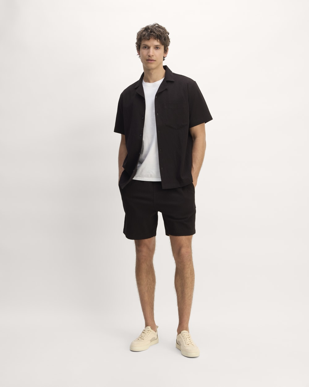 The Seersucker Short-Sleeve Shirt | Black