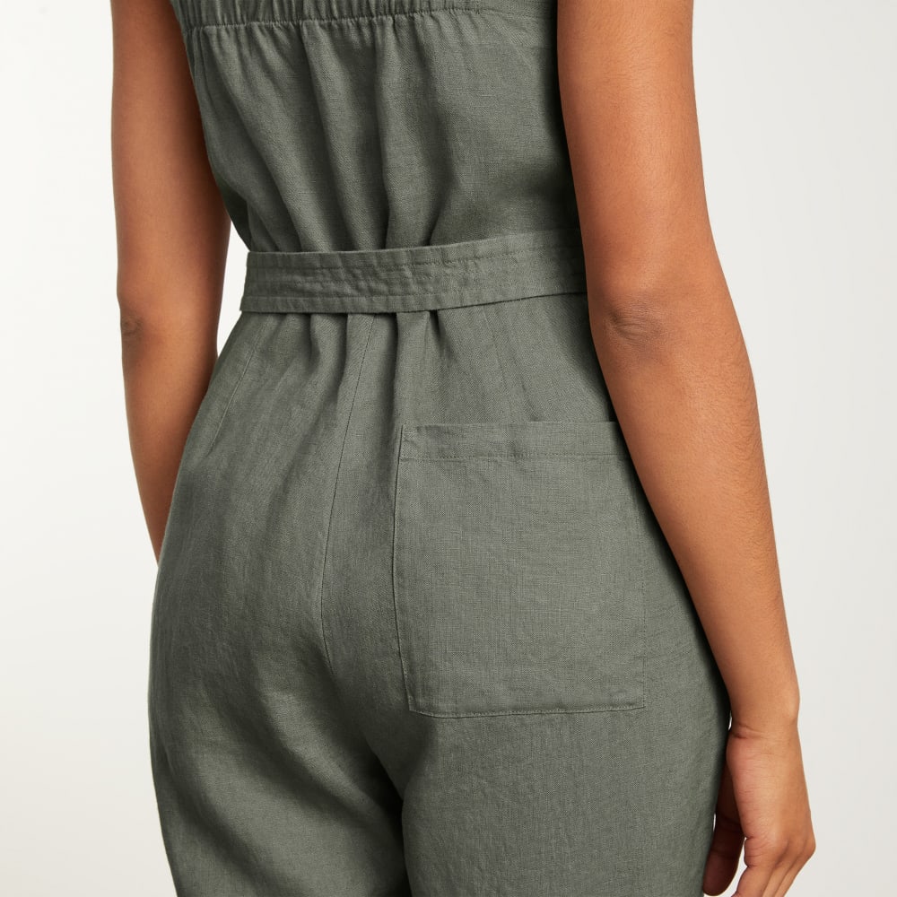 The Linen Jumpsuit | Pewter Green