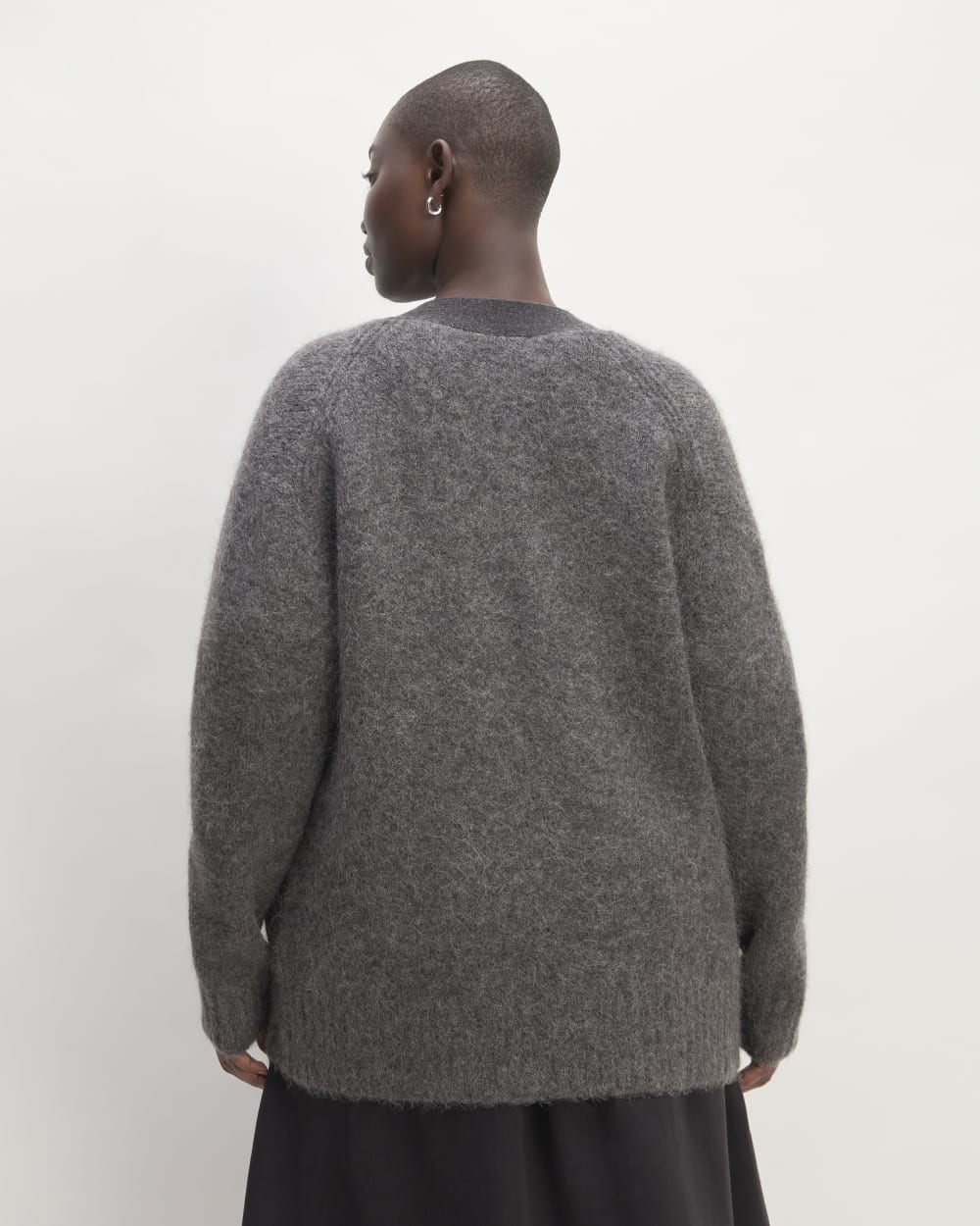 The SuperFuzz Alpaca Cardigan | Dark Charcoal