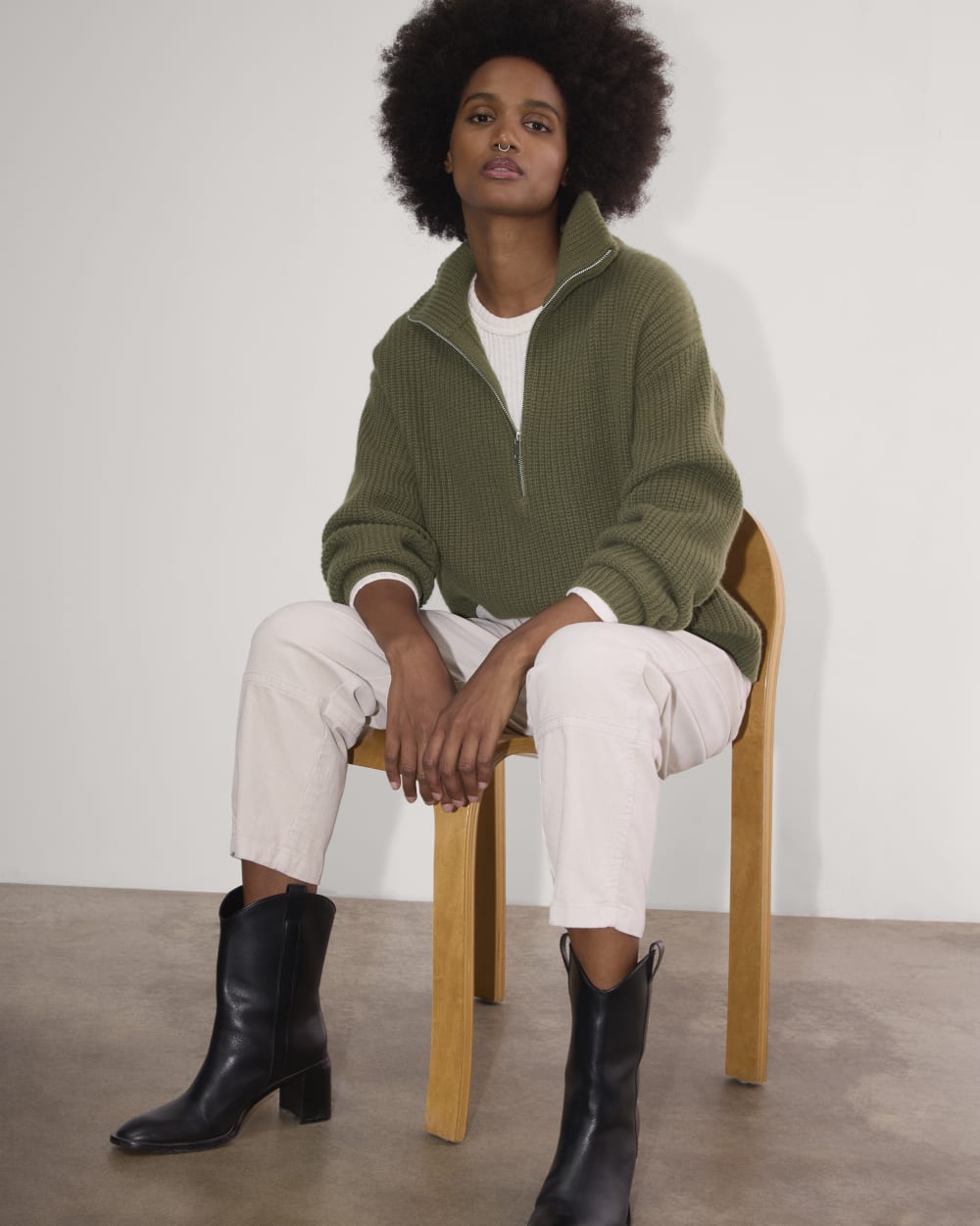 The Half-Zip Sweater in Luxe Merino | Kalamata