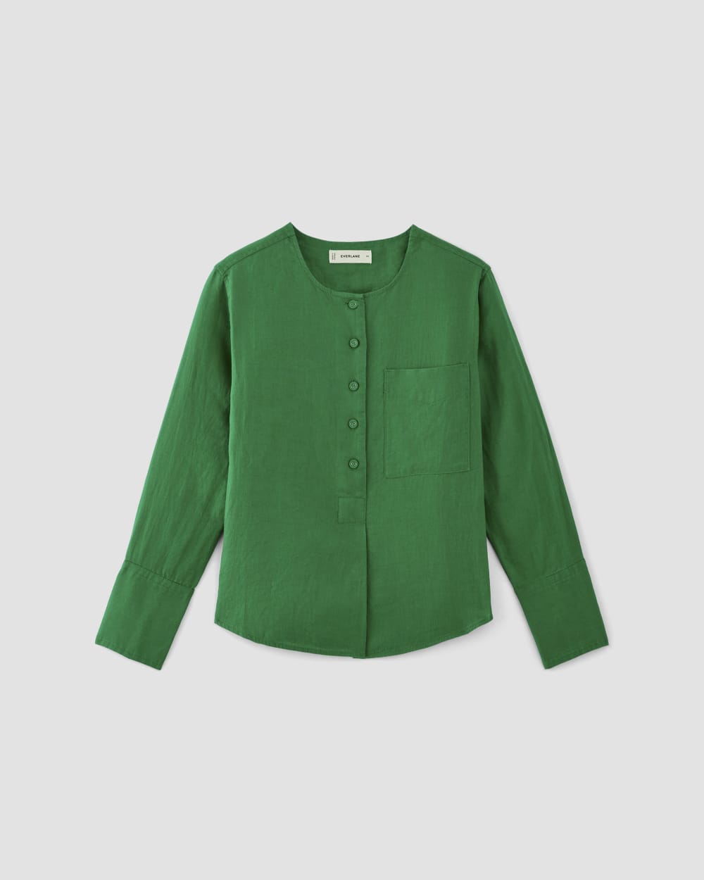 The Popover Shirt in Linen | Grass Green