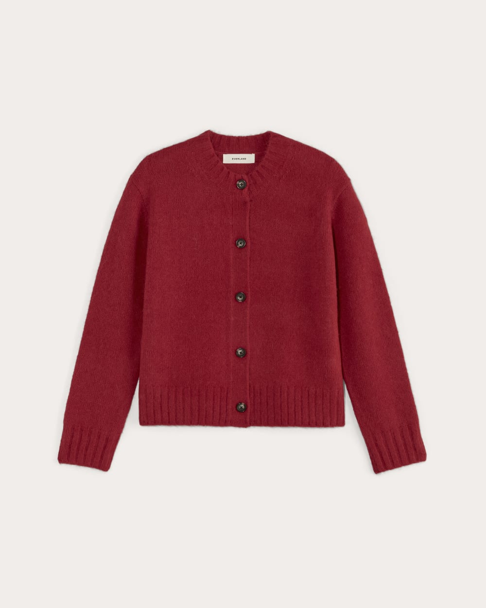 The Crew Cardigan in Alpaca | Berry Red
