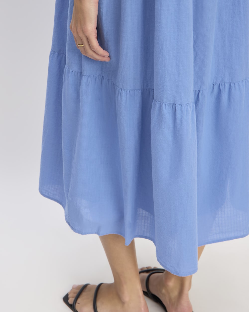 The Gauze Tiered Dress | Blue Opal
