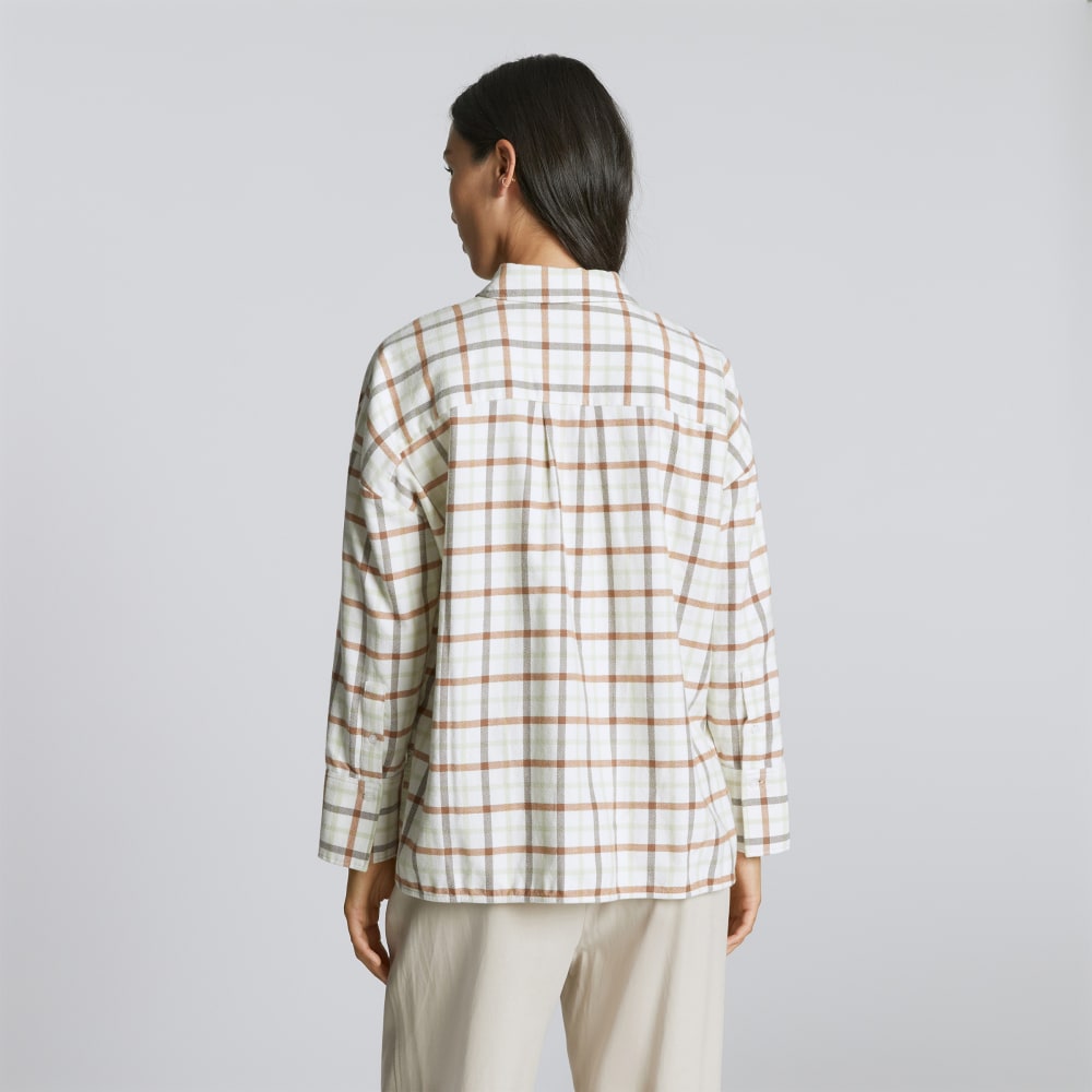 The Boxy Flannel | Seafoam / Tobacco Brown Plaid