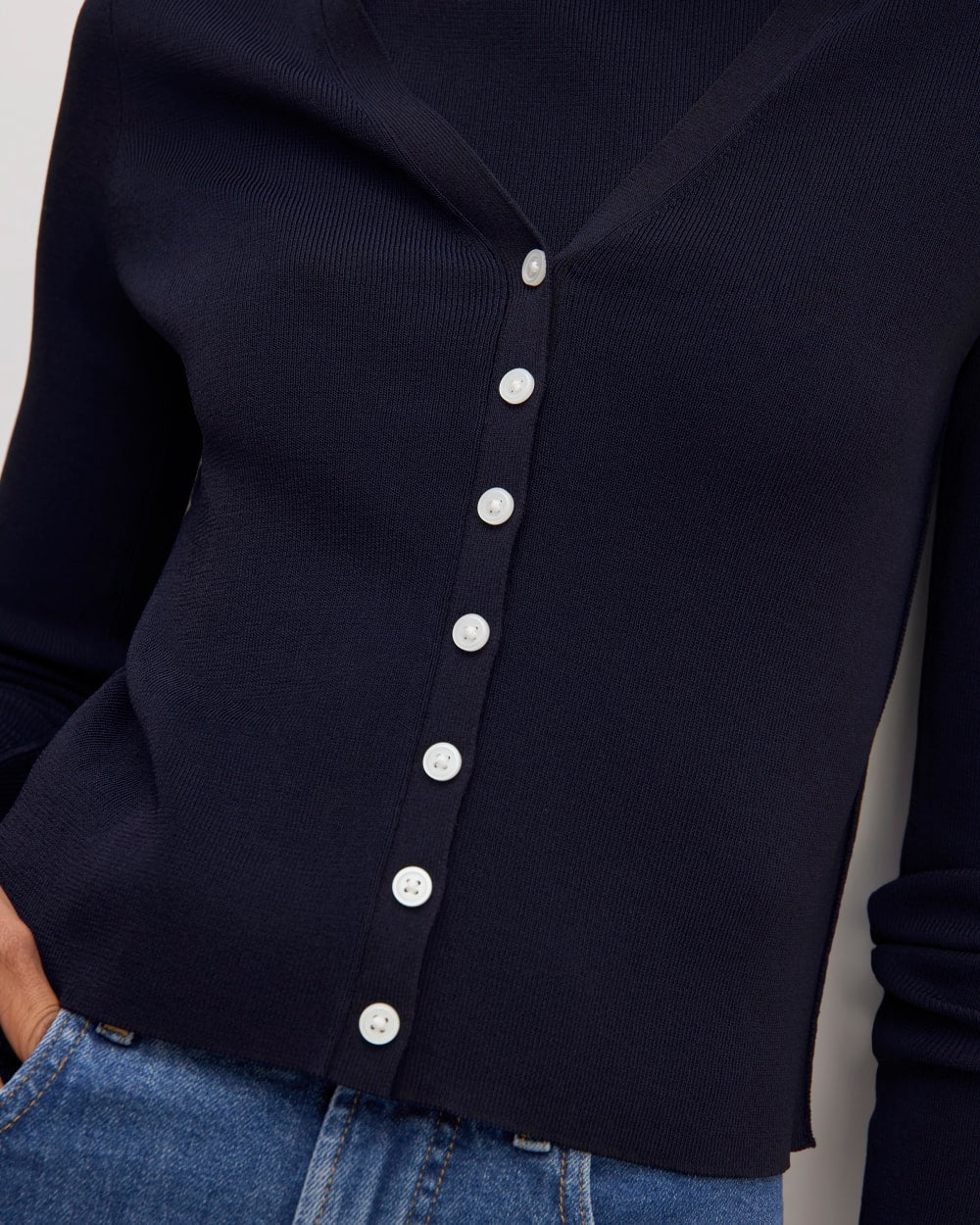 The Viscose Knit Cardigan | Navy