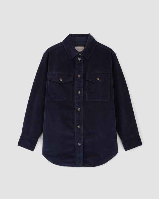 The Corduroy Oversized Shirt Jacket | Navy