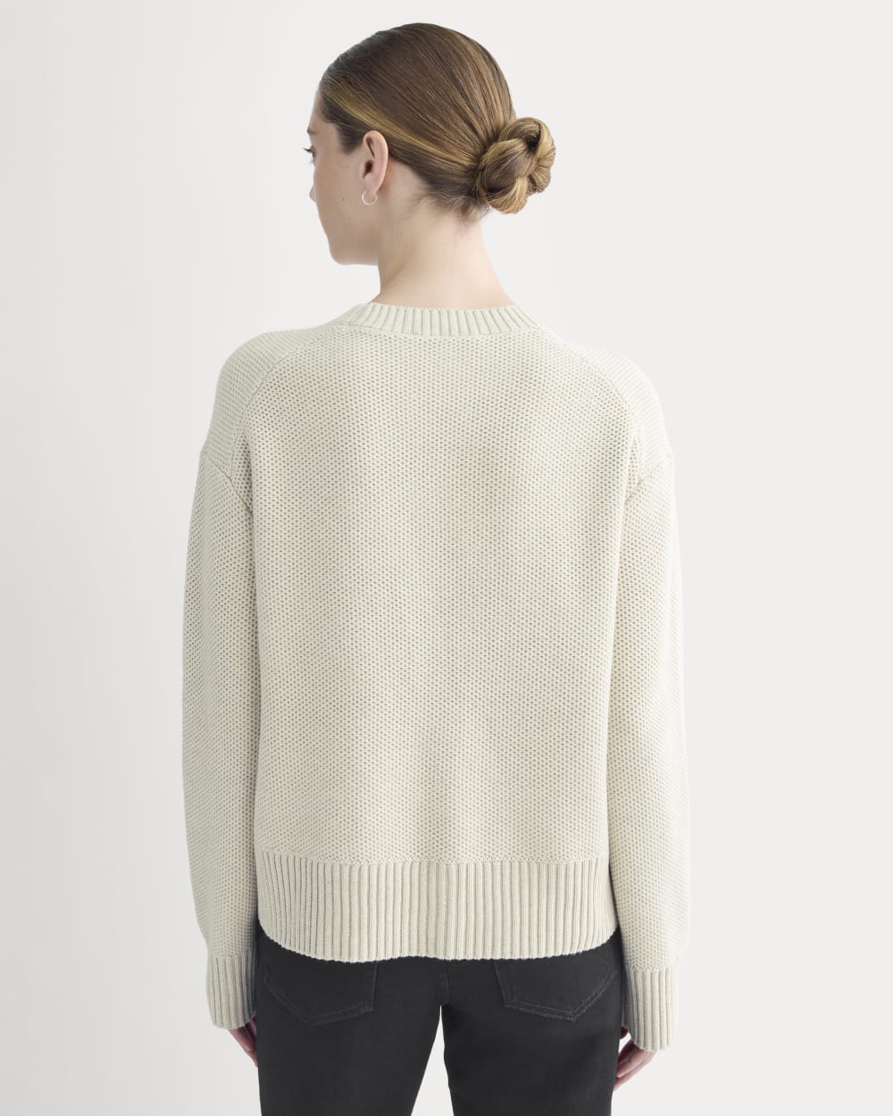 The Cotton Honeycomb Square Crew | Heathered Oat