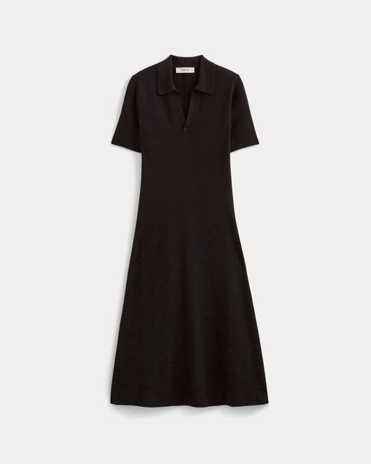 The Knit Polo Dress | Black
