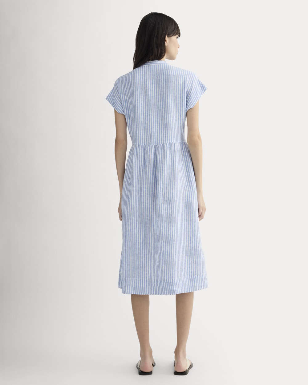 The Craft Dress in Linen | Bluebell / Bone