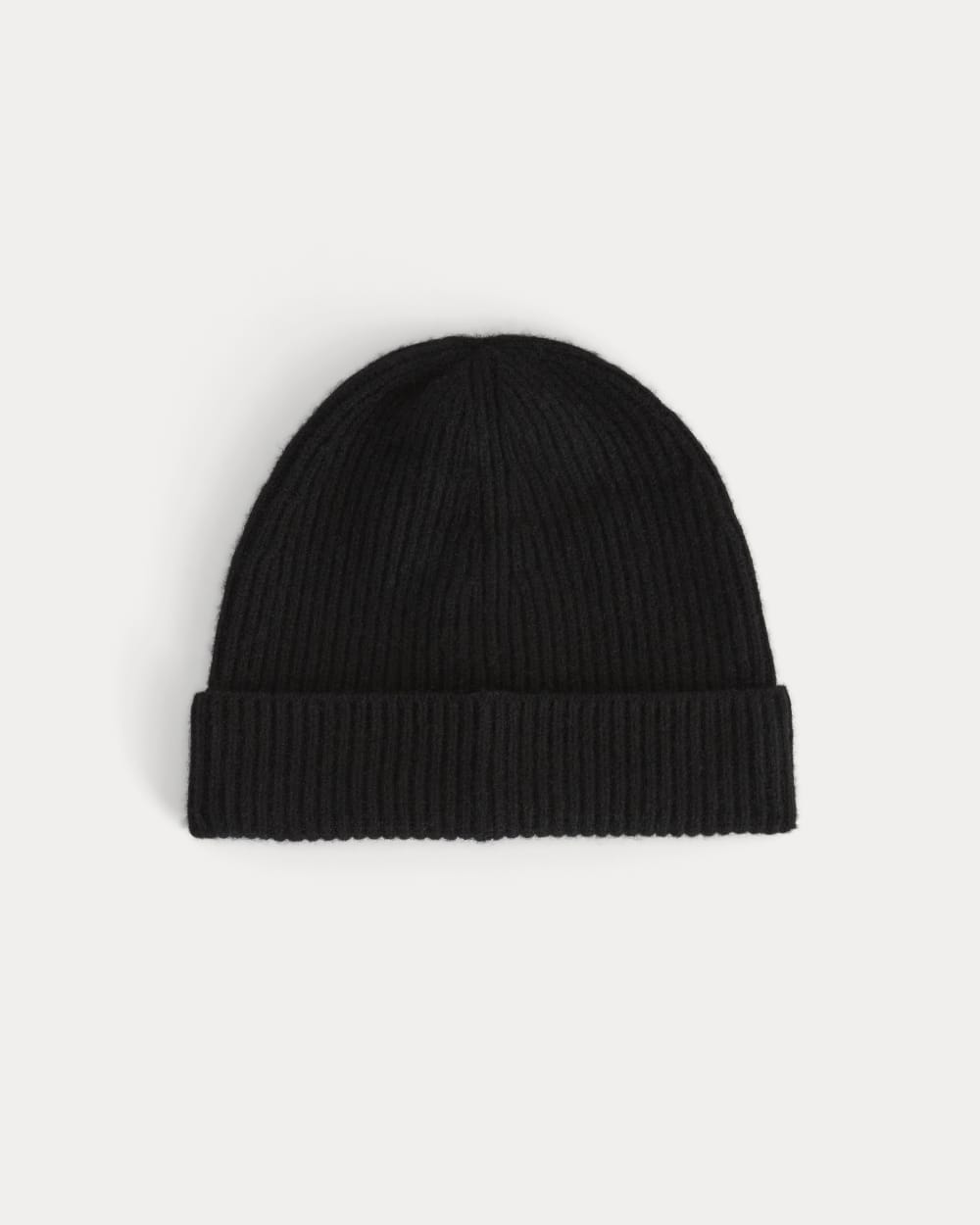 The Cashmere Ribbed Beanie | Black