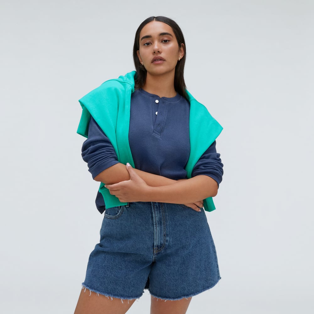 The Organic Cotton Waffle Henley | Navy