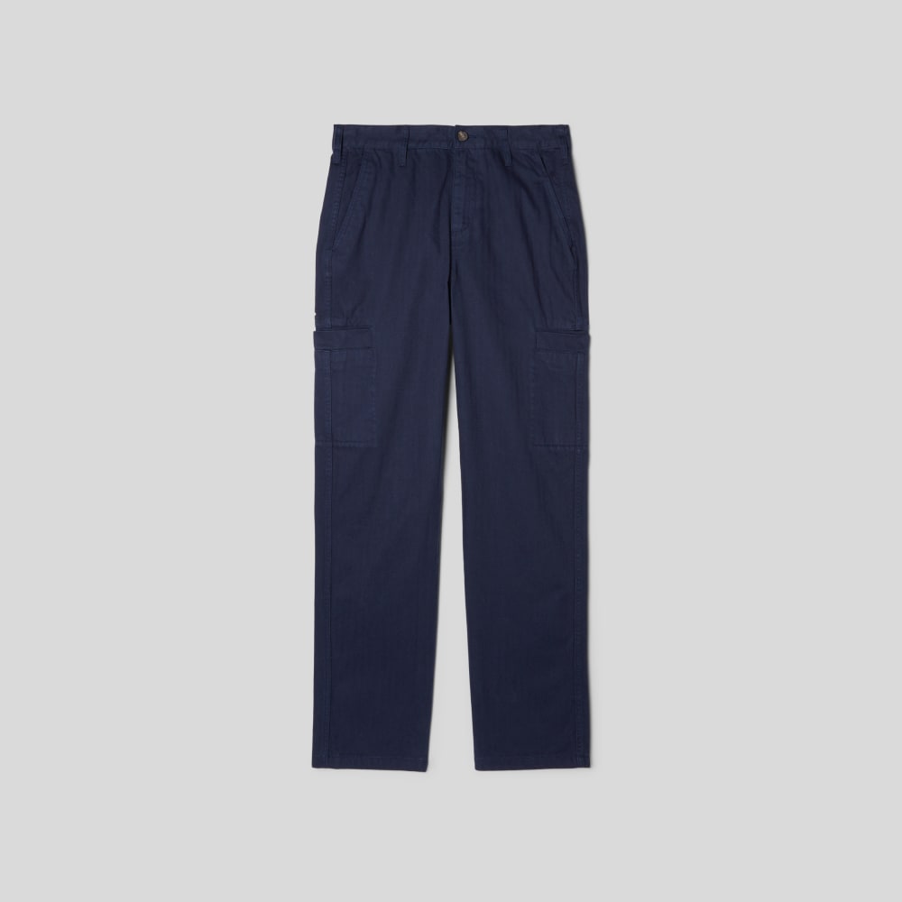 The Organic Cotton Herringbone Refined Cargo | Navy