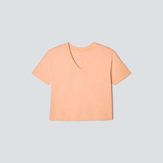 The Organic Cotton Slouchy V-Neck | Apricot