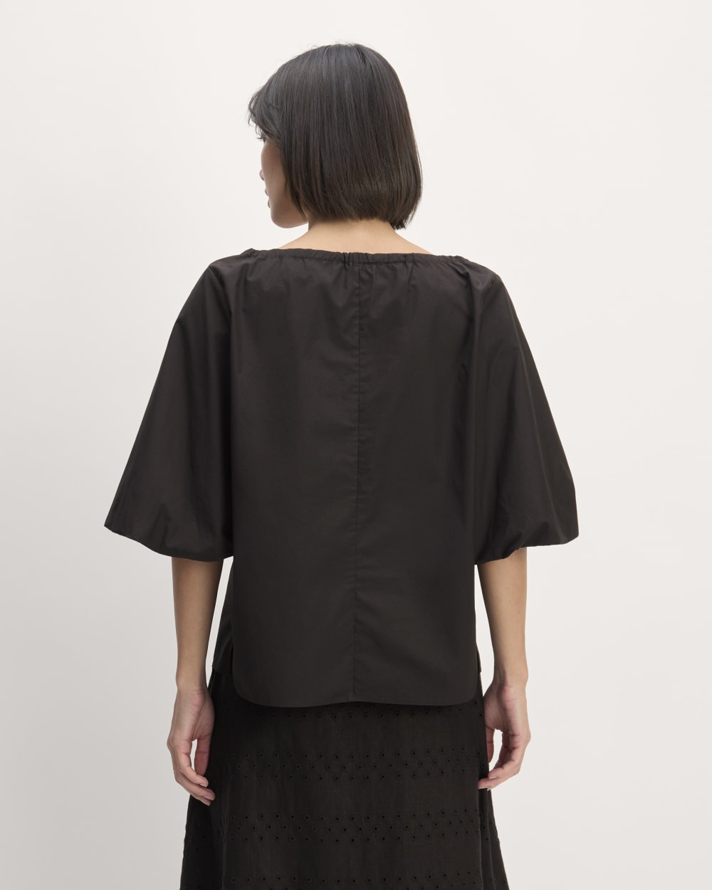 The Supima® Puff-Sleeve Top | Black
