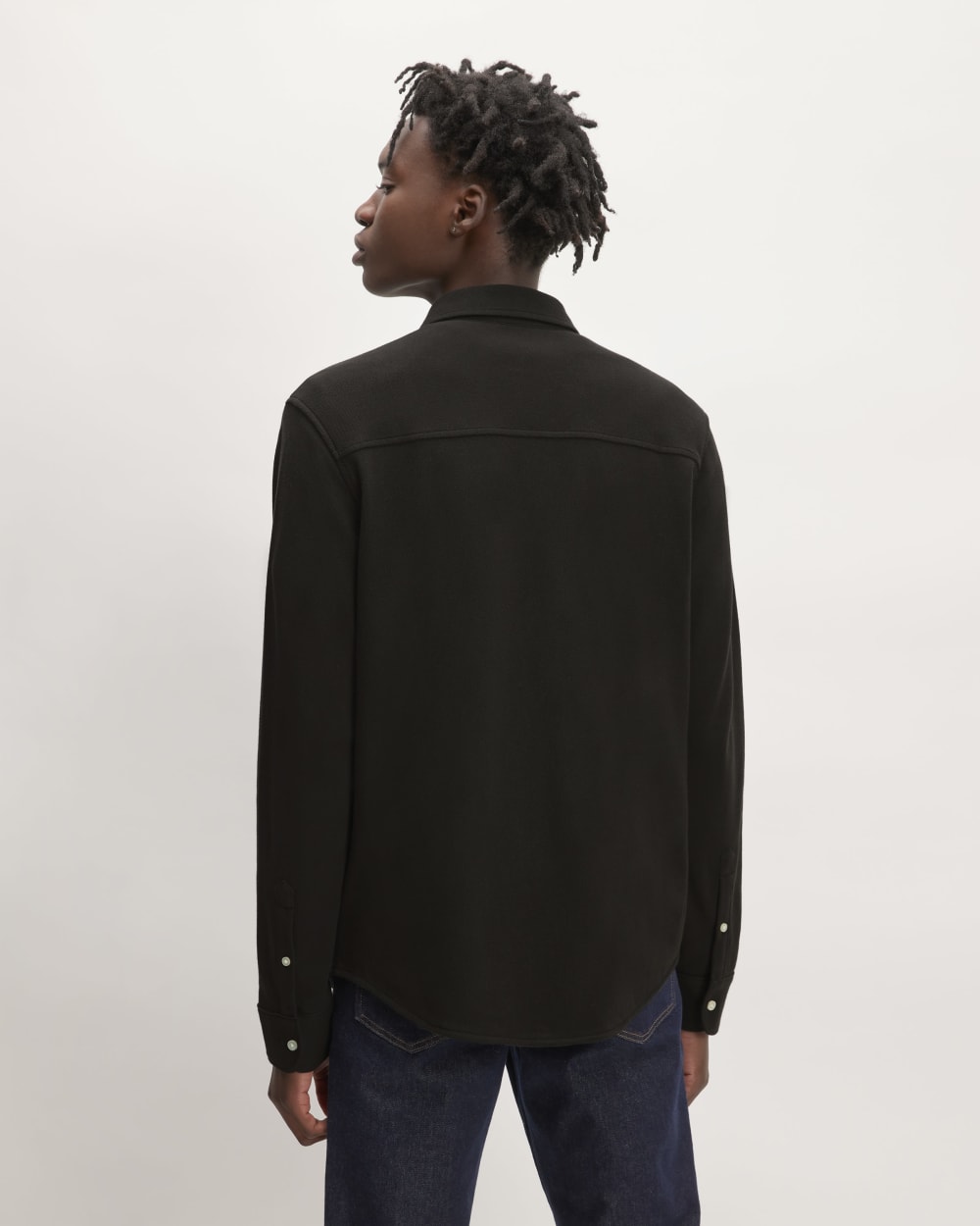 The Long-Sleeve Pique Shirt | Black