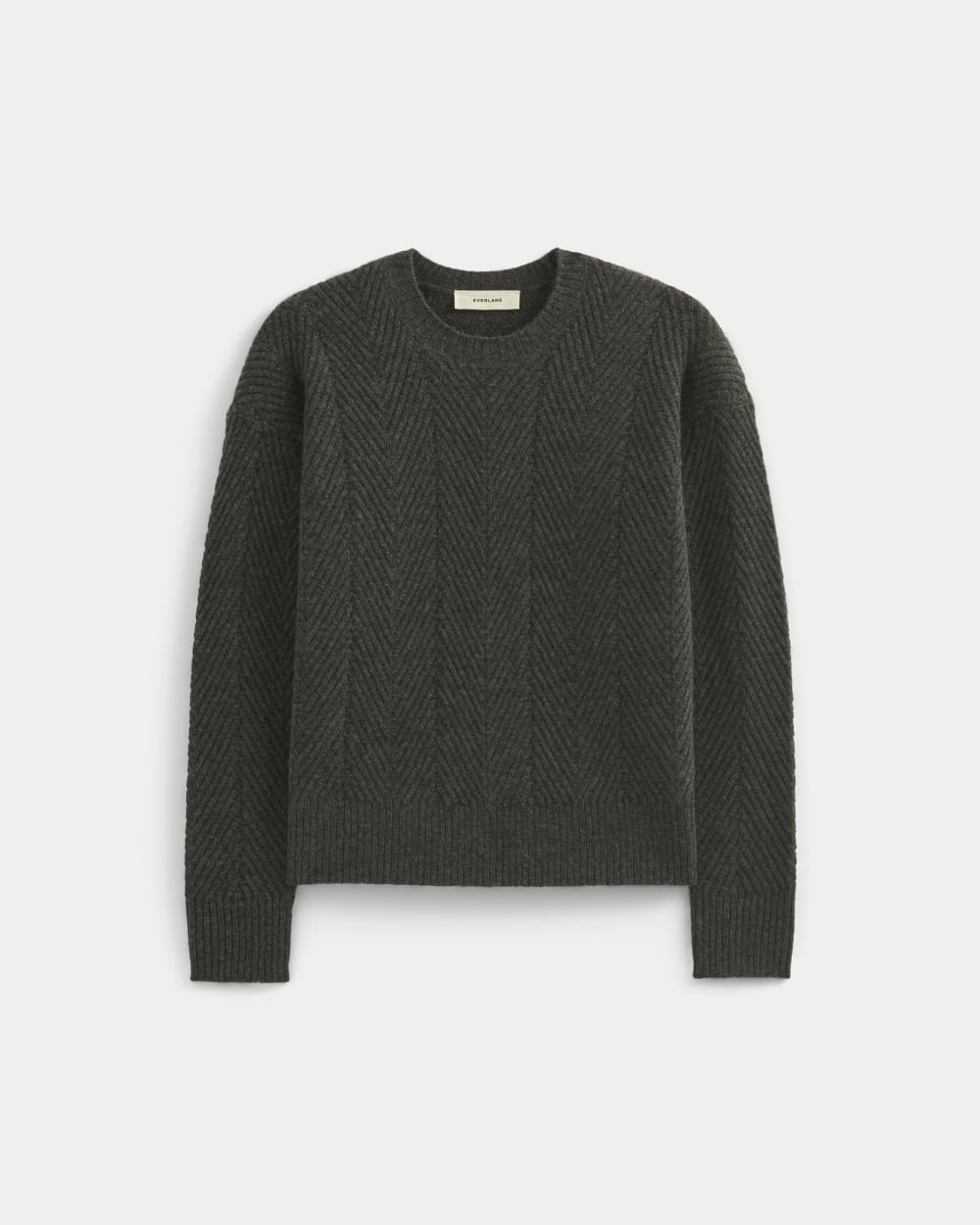 Cashmere Herringbone Sweater | Heather Charcoal