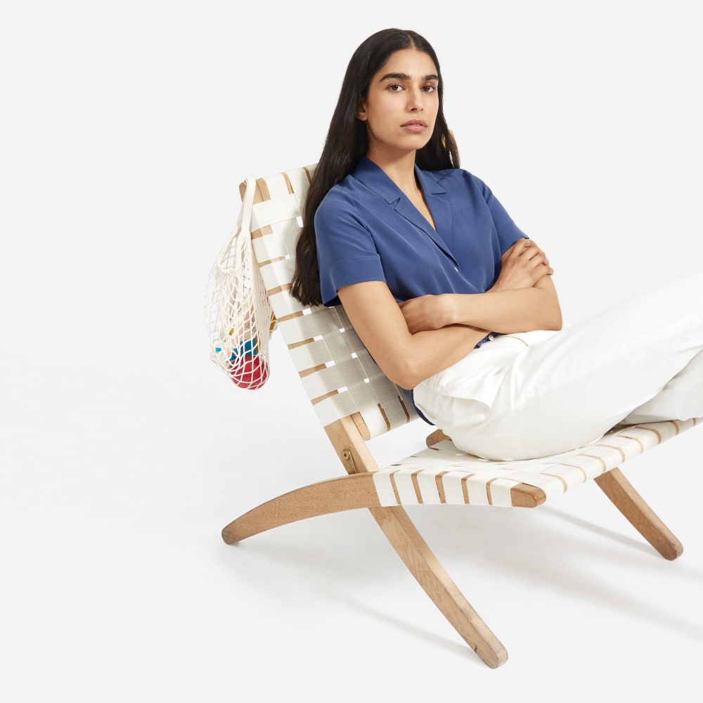 The Clean Silk Short-Sleeve Notch Shirt | French Blue