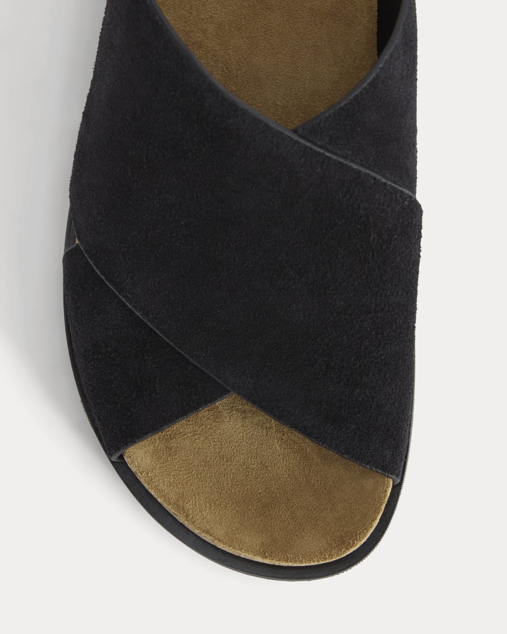 The Suede Crossover Sandal |  Black