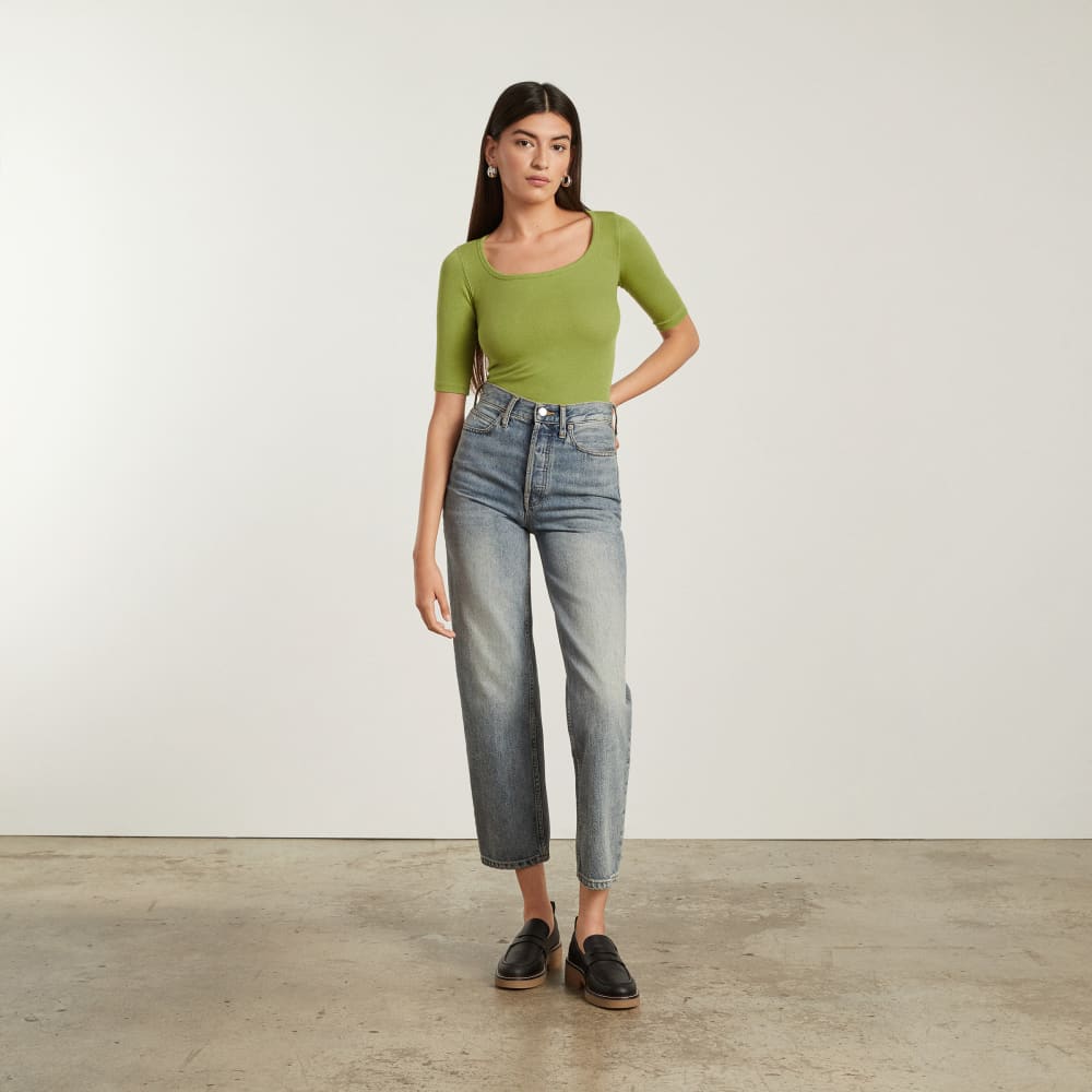 The Luxe Micro-Rib Scoop-Neck Tee | Pepper