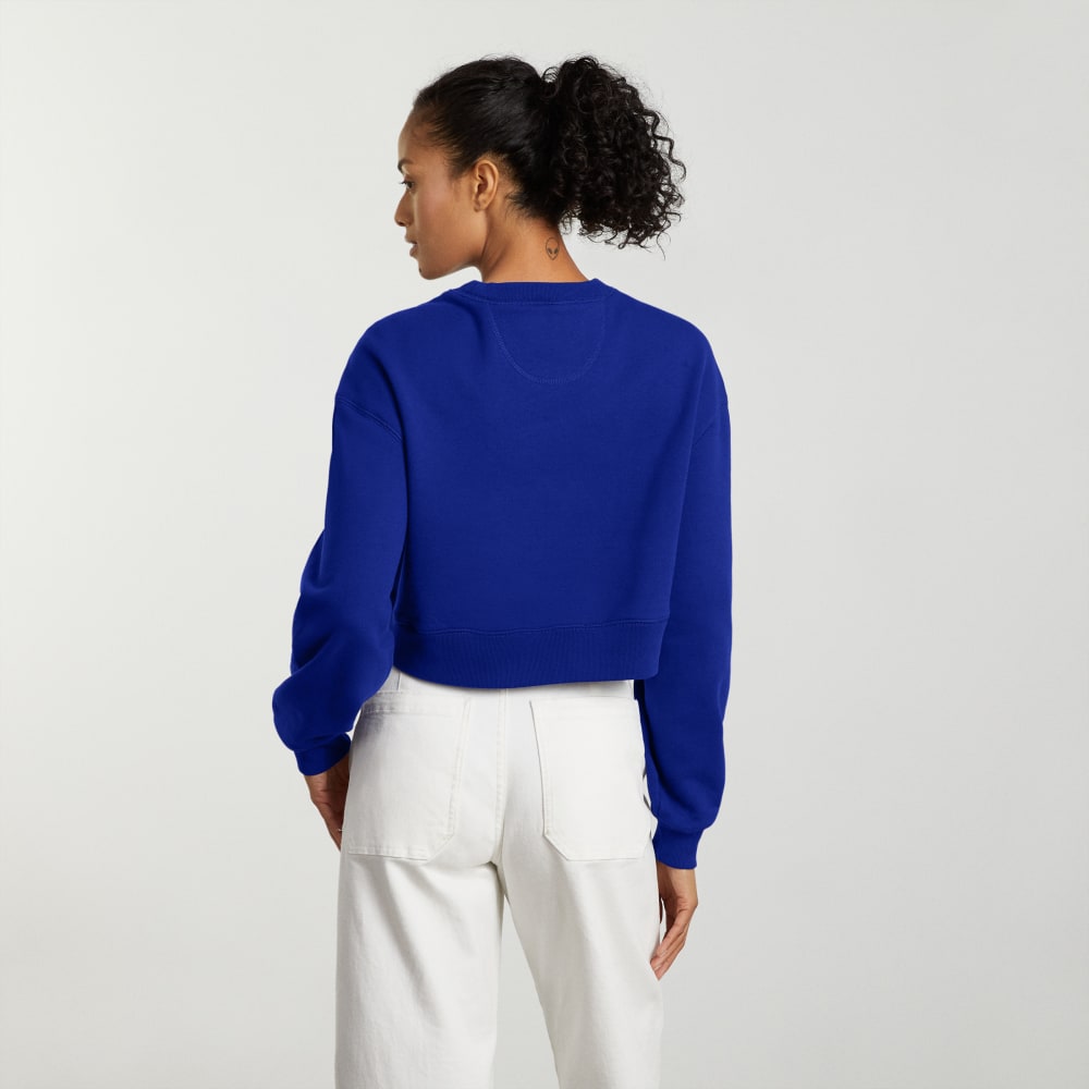 The Organic Cotton Cropped Crew | Cobalt