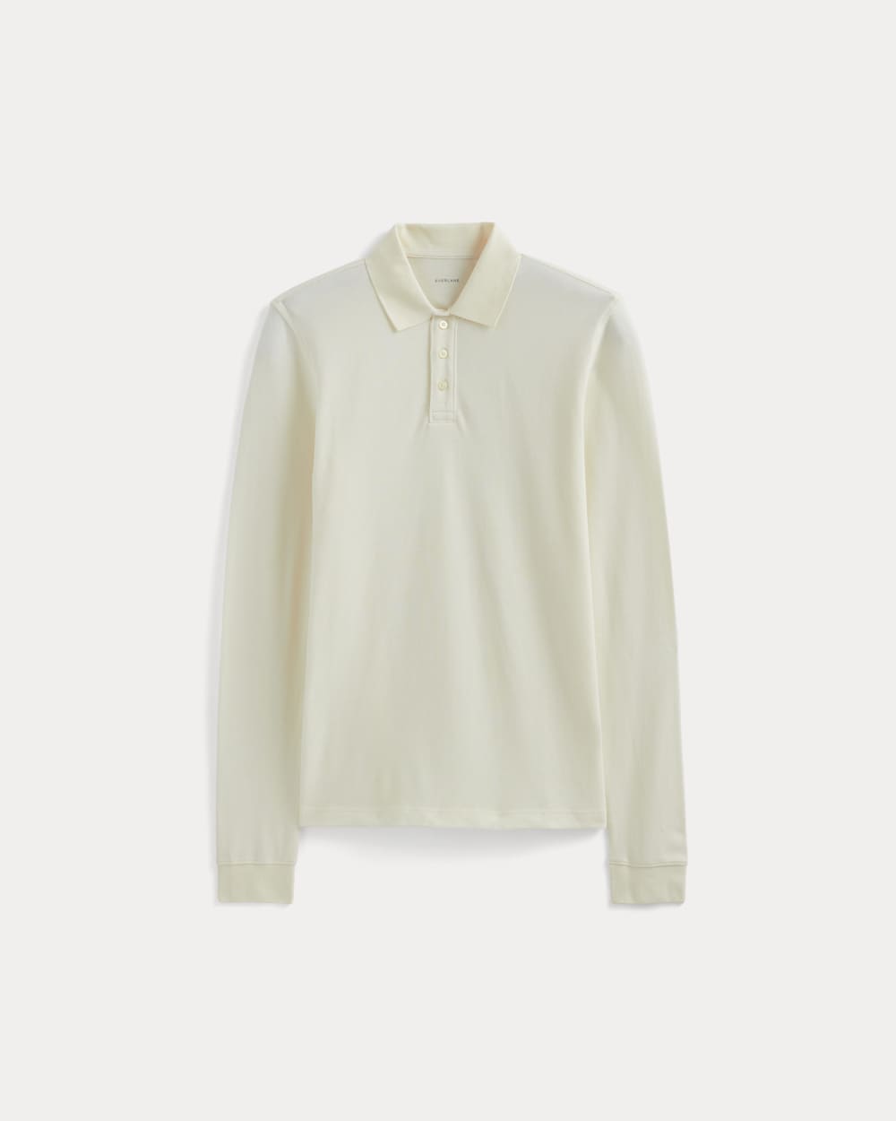 The Long-Sleeve Pique Polo | Bone
