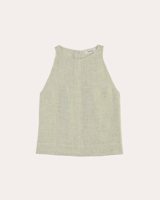 The Linen High-Neck Tank | Elm Gingham
