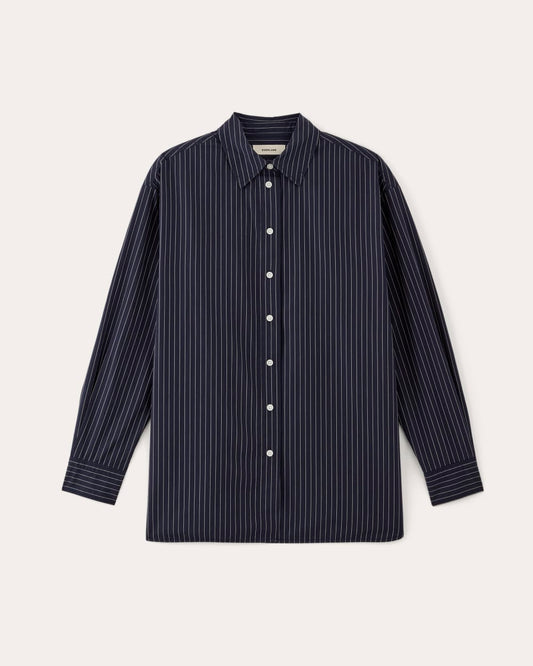 The Supima® Cotton Boyfriend Shirt | Navy / White