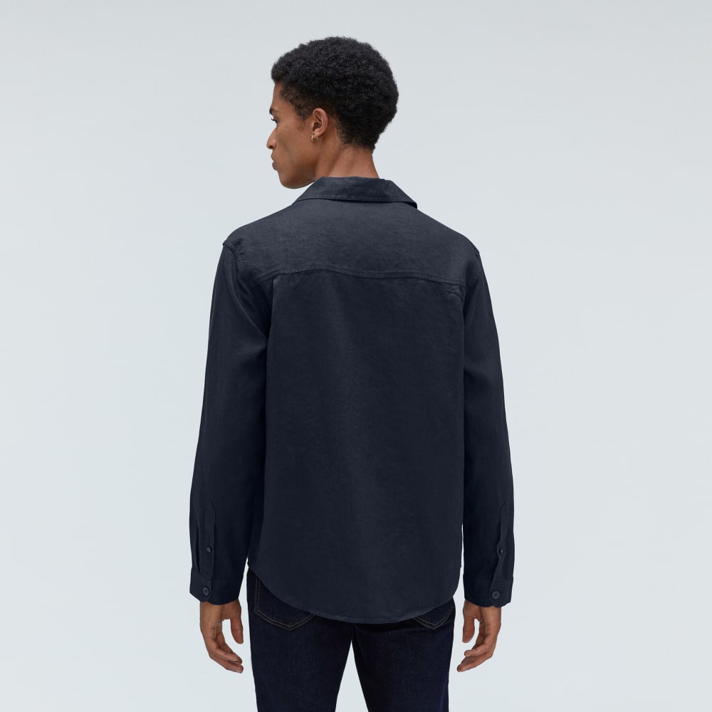 The Long Sleeve Linen Camp Shirt | Deep Navy