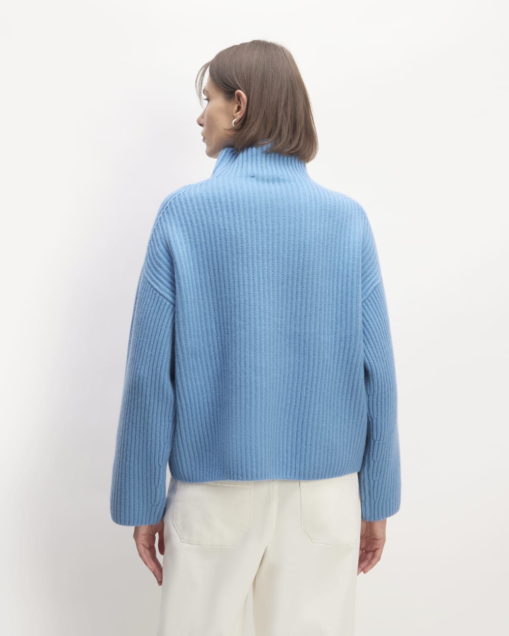 The Felted Merino Funnel-Neck Pullover | Heritage Blue