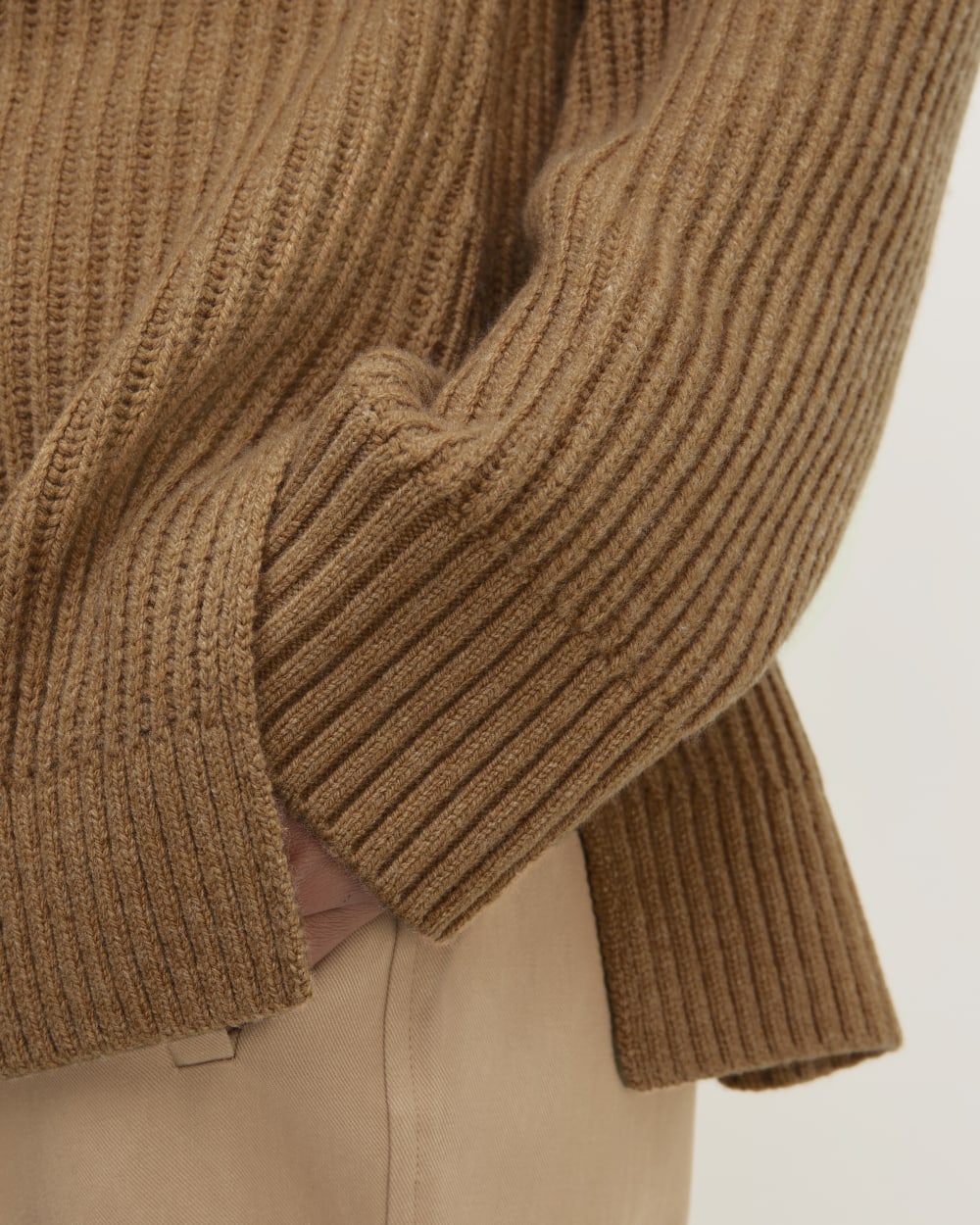The Oversized Crew in Luxe Merino | Deep Camel