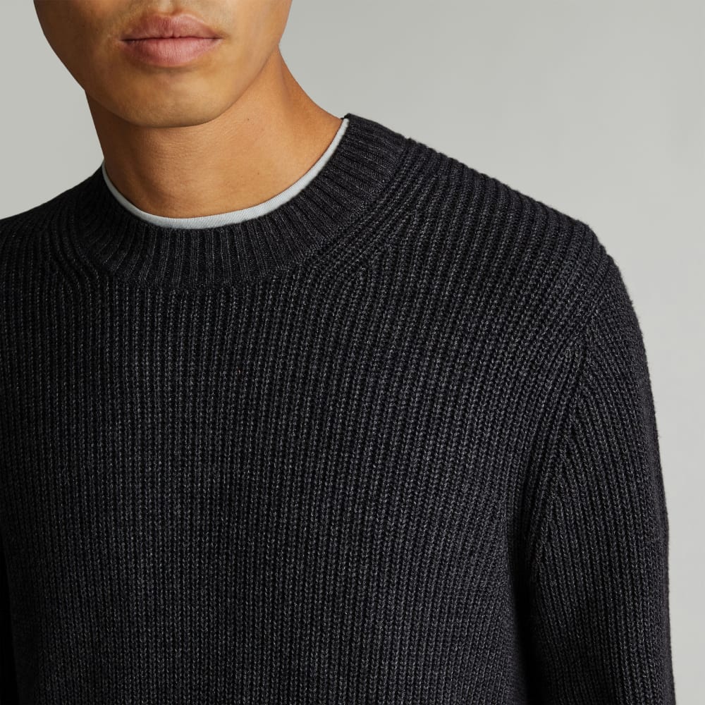 The No-Sweat Ribbed Crew | Heather Ash