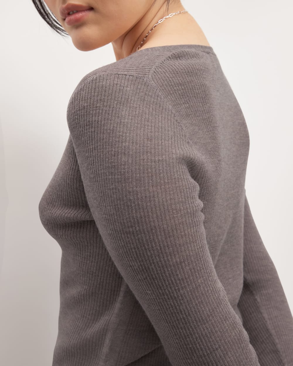 The Cardigan in Ultrasoft Merino | Heather Cocoa