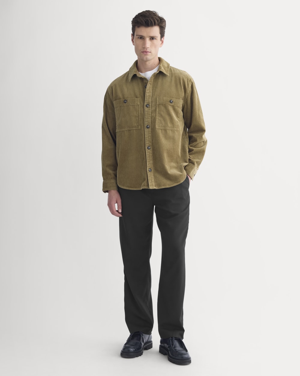 Wide Wale Corduroy Shirt | Aged Brass