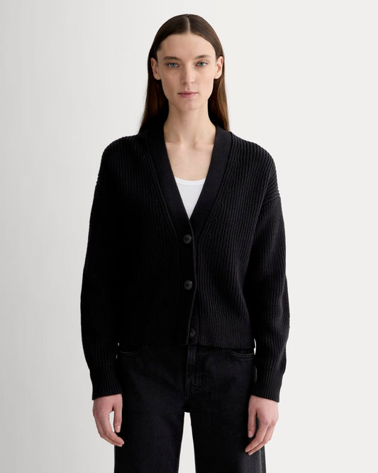 The Boxy Cardigan in Everyday Cotton | Black