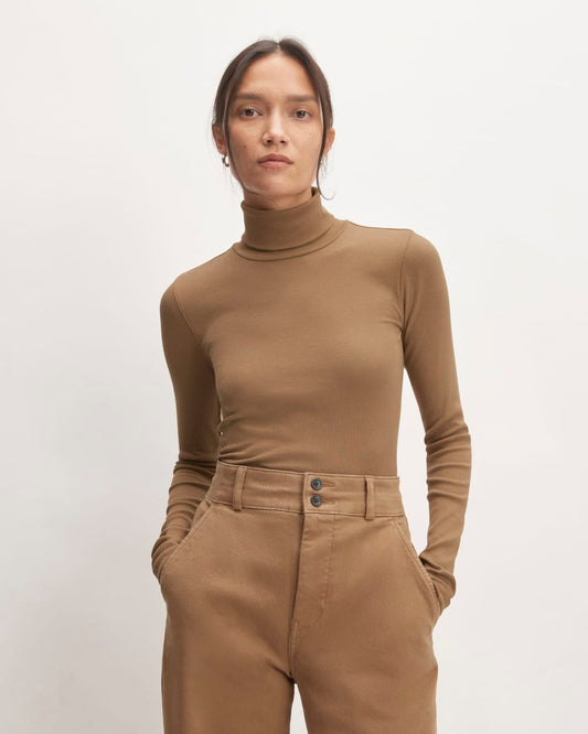 The Luxe Rib Turtleneck | Toasted Coconut